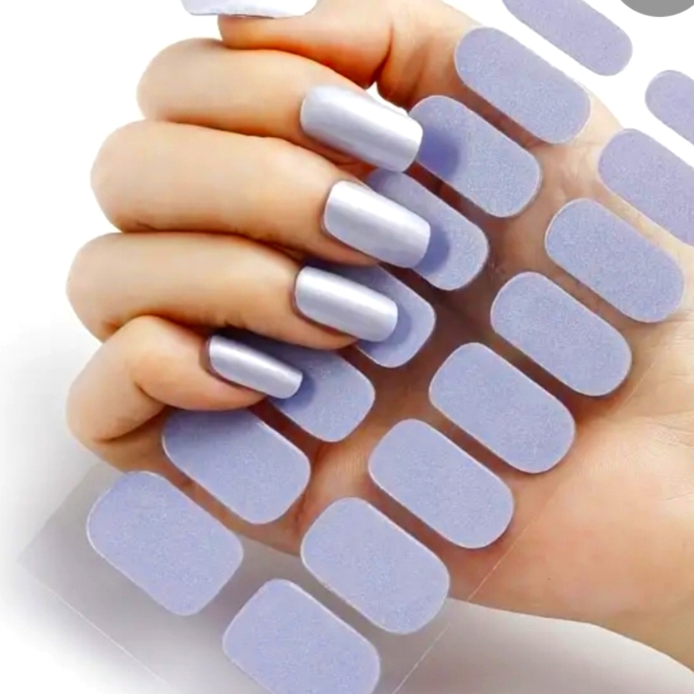 Solid Lilac Self Adhesive Manicure Stickers for Nails
